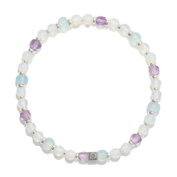 Natural Amethyst, Aquamarine and Opal Bracelet – ‘Sense of Relaxation’