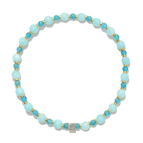 Natural Amazonite and Blue Apatite Bracelet – ‘The Rekindle Confidence’