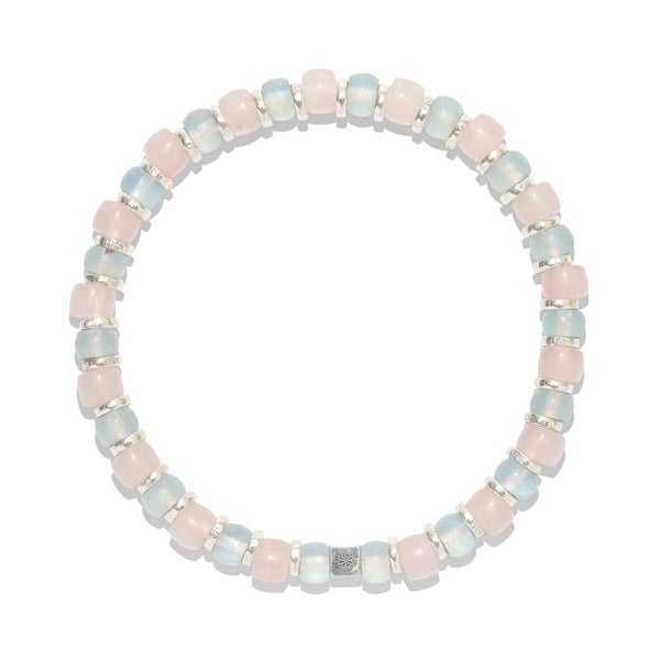 Natural Rose Quartz and Aquamarine Bracelet – ‘The People Person’