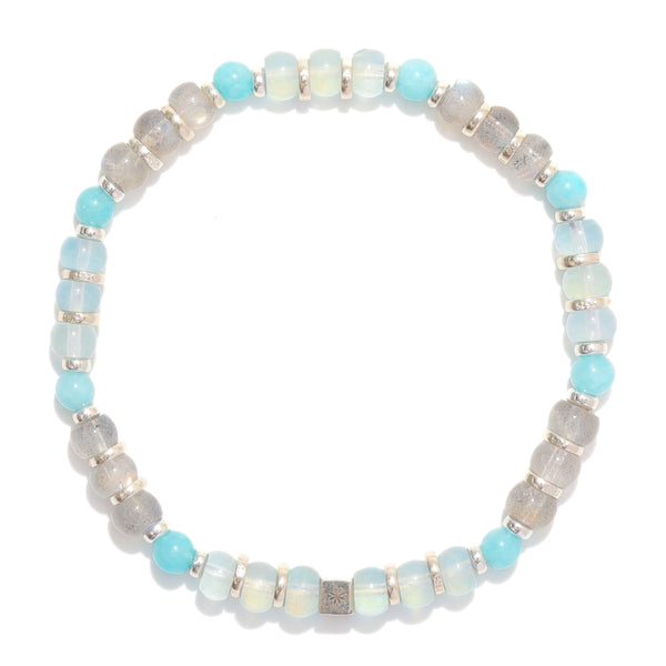 Natural Aquamarine, Labradorite and Amazonite Bracelet – ‘The True Love’