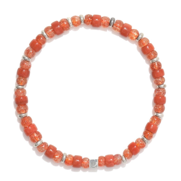 Natural Arusha Sunstone and Southern Red Agate Bracelet – ‘Approaching Luck’