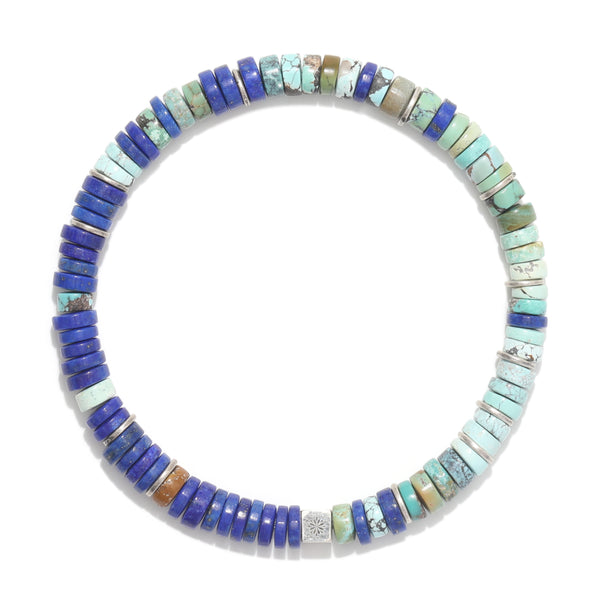 Natural Turquoise and Lazurite Gemstone Bracelet – ‘The Royal Tradition’