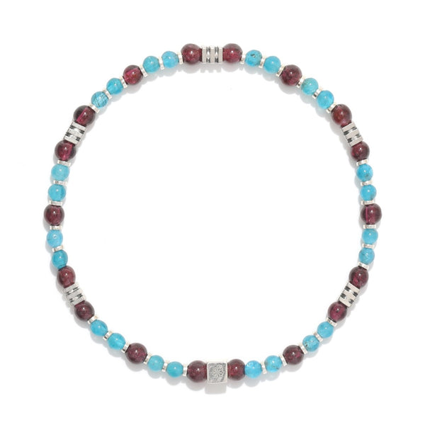 Natural Garnet and Blue Apatite Bracelet – ‘The Forever Young’